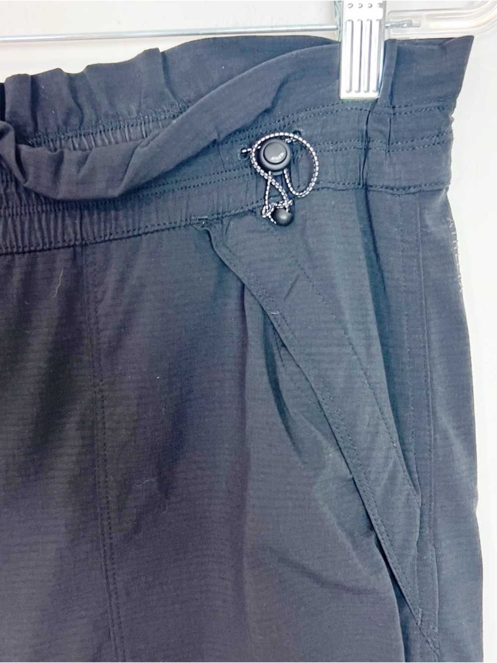 ATHLETA BLACK ELASTIC WAIST WITH CINCH DRAWSTRINGS WIDE LEG PANTS WOMENS 8 - Picture 7 of 8